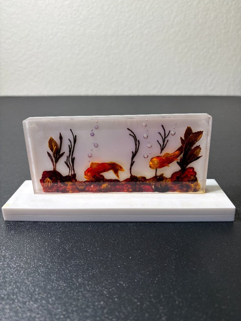 Vintage Mid Century Resin Fish Under Sea Life Desk Decor